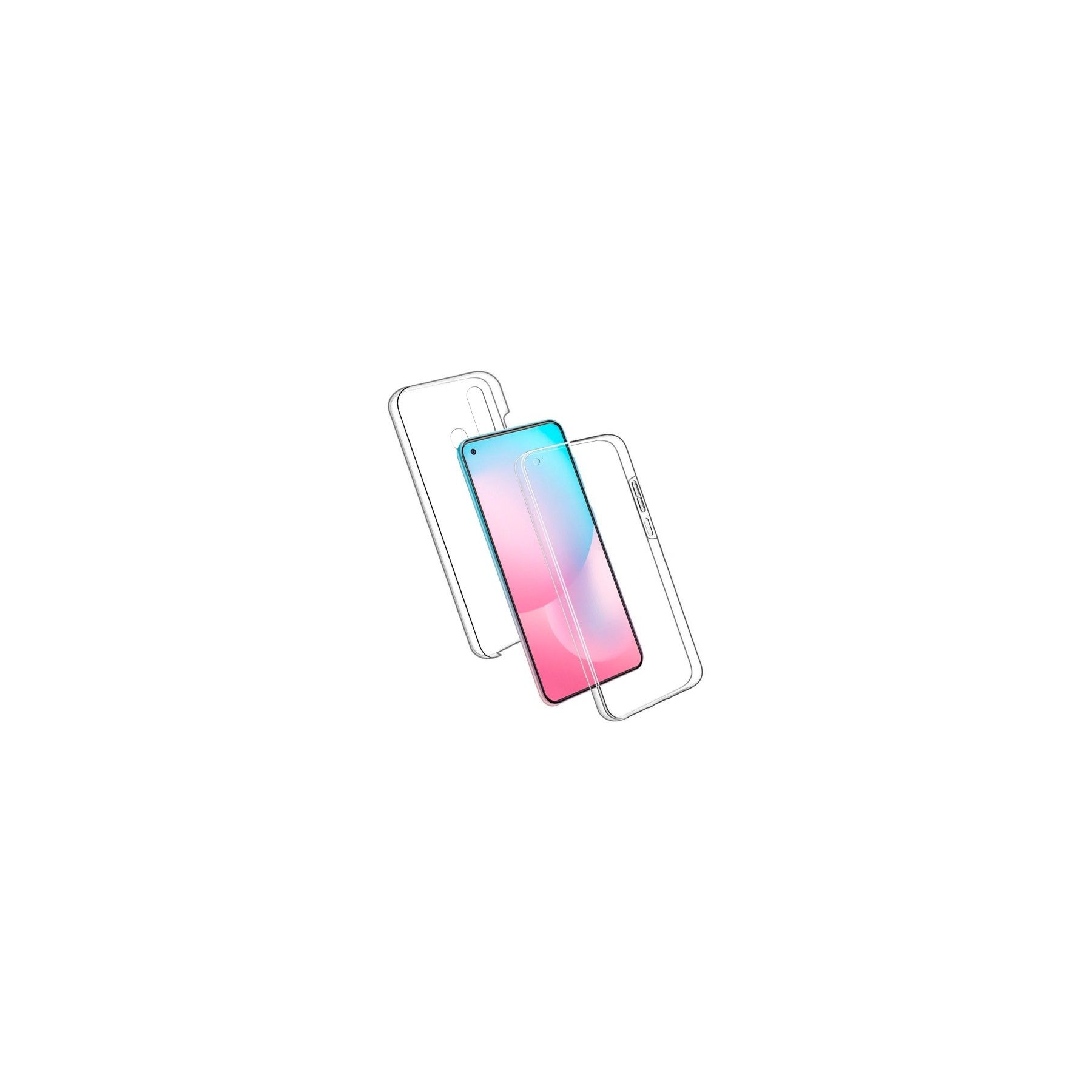 Funda Doble Samsung Galaxy A60 Silicona Transparente Delantera y Trasera