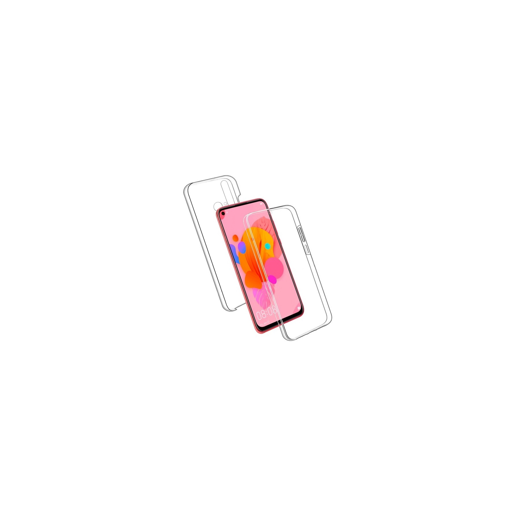 Funda Doble Huawei P20 Lite 2019/Nova5i Silicona Transparente Delantera y Trasera