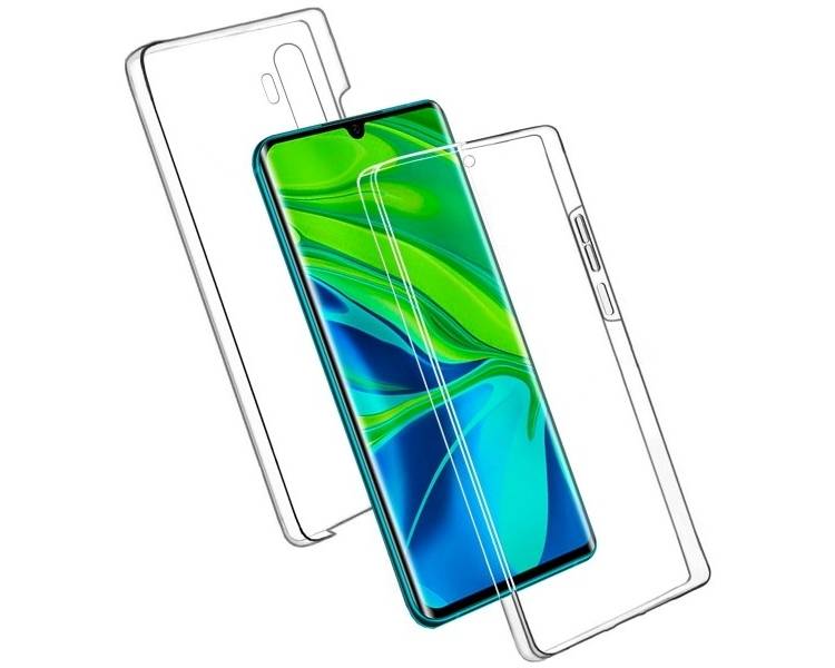 Funda Doble Xiaomi Mi Note 10/Note 10 Pro Silicona Transparente Delantera y Trasera