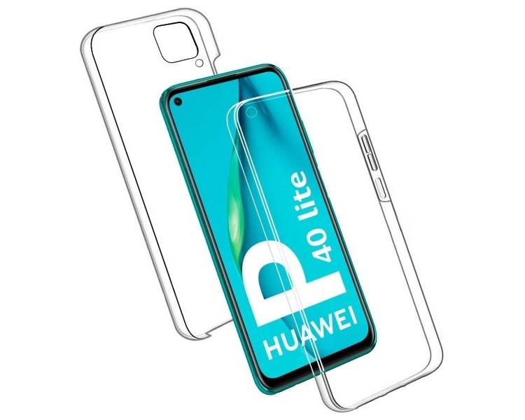 Funda Doble Huawei P40 Lite Silicona Transparente Delantera y Trasera