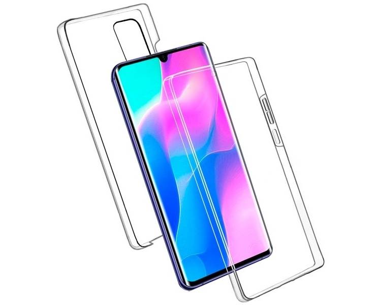 Funda Doble Xiaomi Mi Note 10 Lite Silicona Transparente Delantera y Trasera
