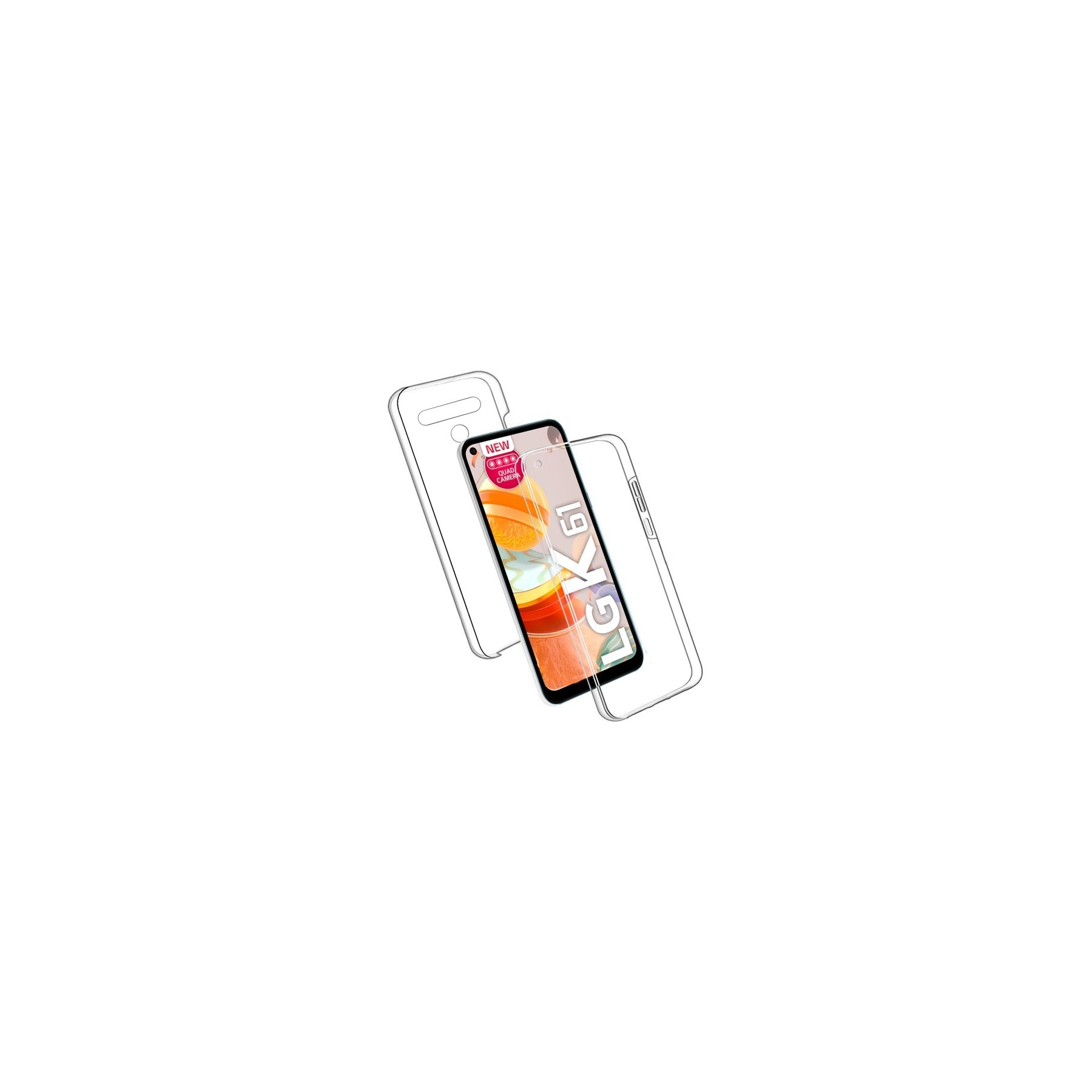 Funda Doble LG K61 Silicona Transparente Delantera y Trasera