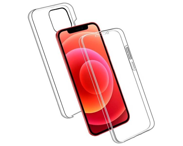 Funda Doble iPhone 12 Mini 5.4 Silicona Transparente Delantera y Trasera