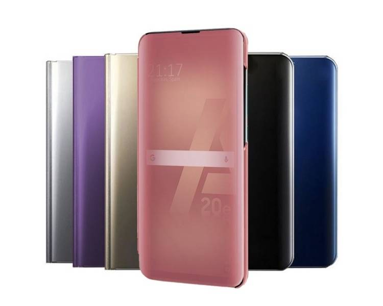 Funda Flip con Stand Samsung Galaxy A20E Clear View - 6 Colores