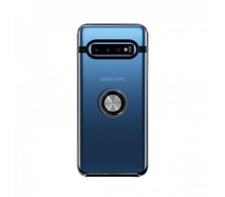 Funda Transparente Antigolpe Samsung Galaxy S10 con Imán y Soporte de Anilla