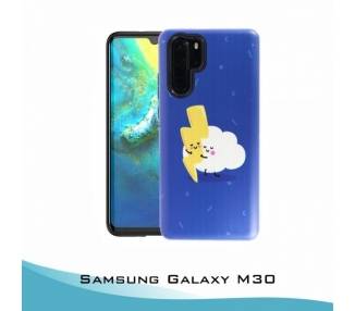 Funda Samsung Galaxy M30 Gel 2 piezas Nube y rayo