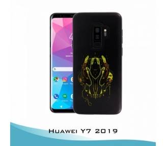 Funda Huawei Y7 2019 Gel 2 piezas Máscara Amarilla