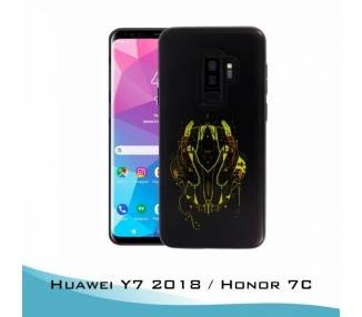 Funda Huawei Y7 2018 Gel 2 piezas Máscara Amarilla