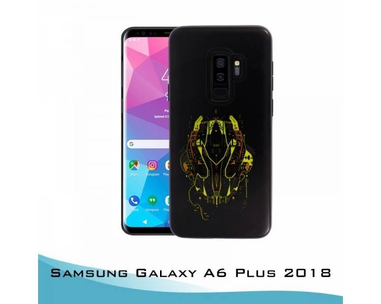 Funda Samsung Galaxy A6 Plus 2018 Gel 2 piezas Máscara Amarilla
