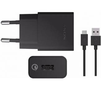 Sony UCH10 Quick Charger 5V/9V/12V + Micro USB Cable - Color Black