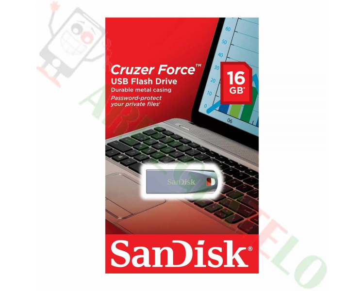 Memoria USB Pen Drive Sandisk Sdcz71-016G-B35 2.0 De 16Gb Plateado