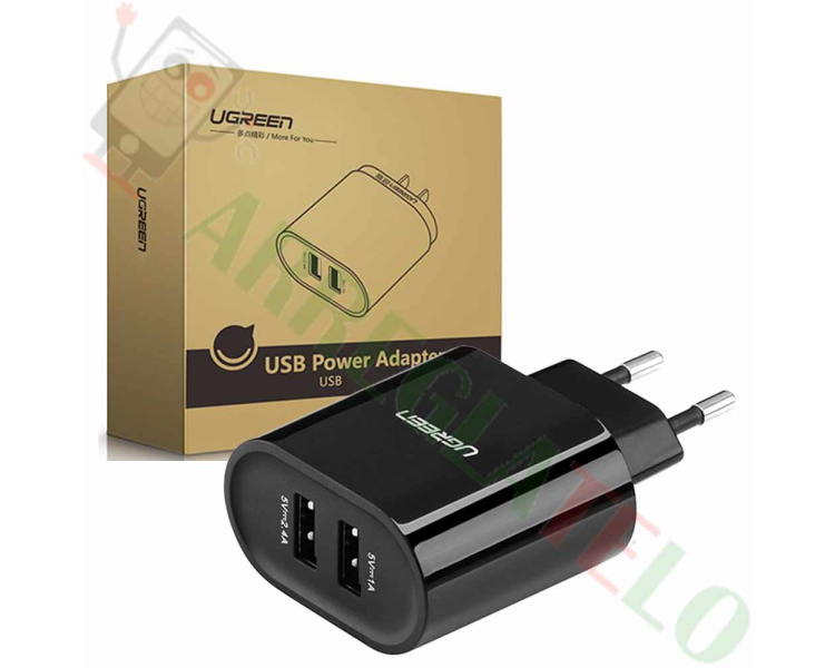 Ugreen 20383 - 2 Ports USB Charger (17W/5V, 3.4 A) Black